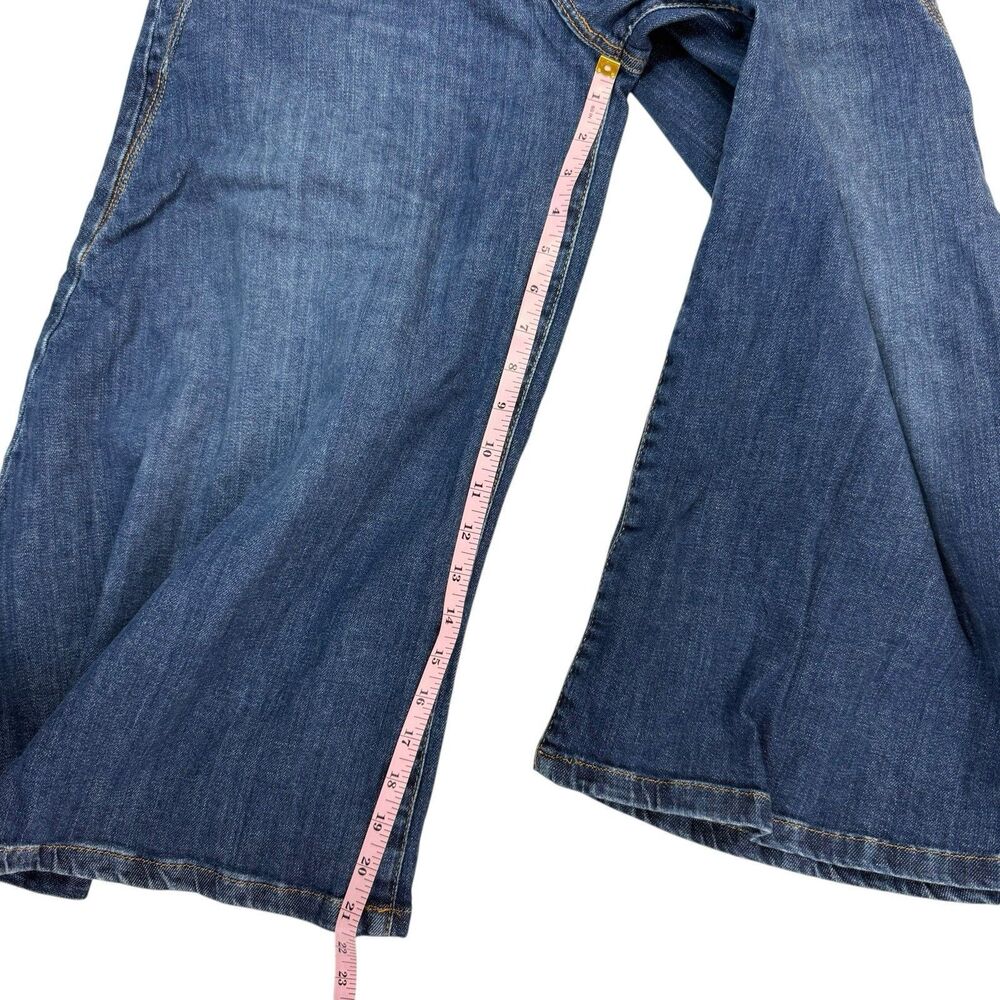 Pilcro Anthropologie Culotte Jeans Women 27 Wide Leg Crop Stretch Denim Boho - Picture 15 of 16